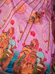 Pink Royal Heritage Print Lehenga Choli with Dupatta