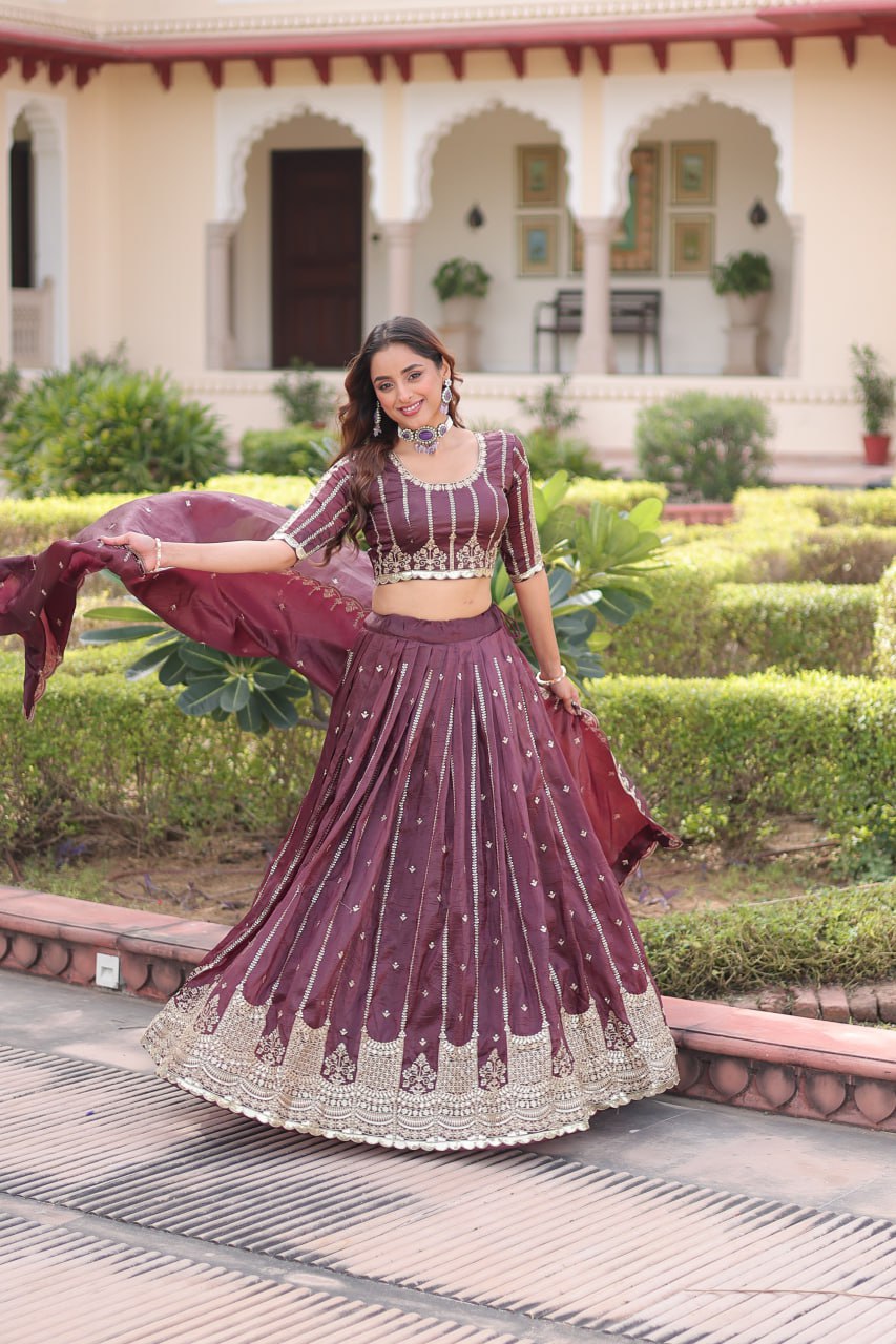 Royal Gold Crush Peplum Lehenga Set