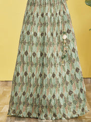 Sage Green Embroidered Lehenga Choli with Dupatta