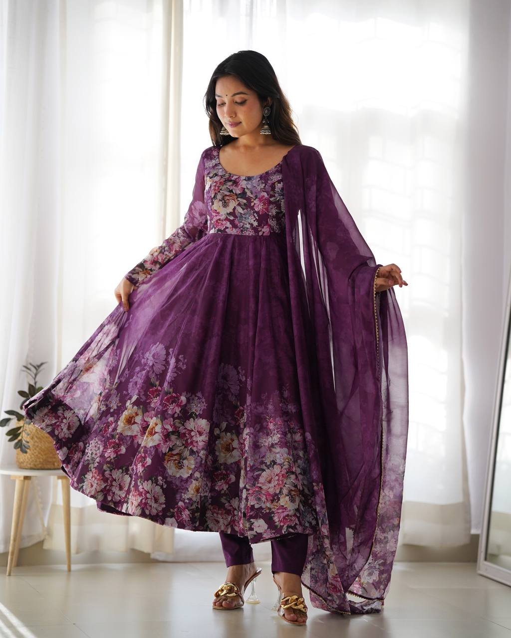 ANARKALI GOWN WITH DUPATTA & PANT SET