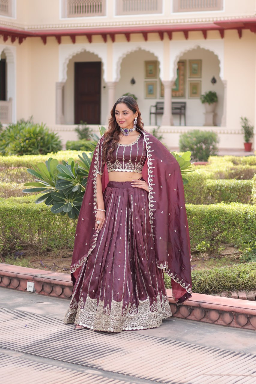 Royal Gold Crush Peplum Lehenga Set