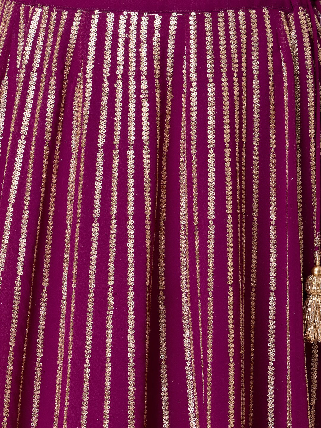 Wine Purple Embroidered Lehenga Choli with Gold Detailing