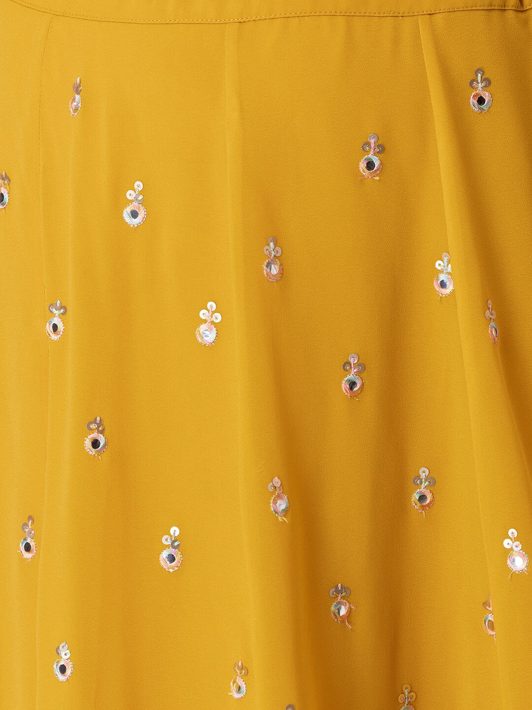Mustard Yellow Sequin Embroidered Lehenga Choli Set with Dupatta
