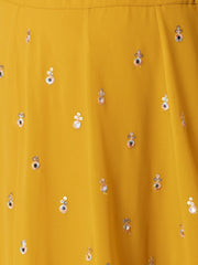 Mustard Yellow Sequin Embroidered Lehenga Choli Set with Dupatta