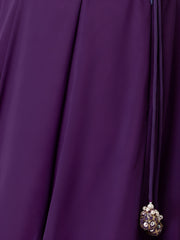 Elegant Purple Ruffle Lehenga Choli with Golden Embroidered Blouse & Dupatta