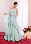 Ice Blue Shimmer Embellished Lehenga Choli Set with Dupatta