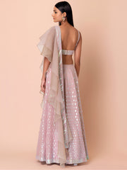 Pastel Pink Sequin Lehenga Choli with Dupatta