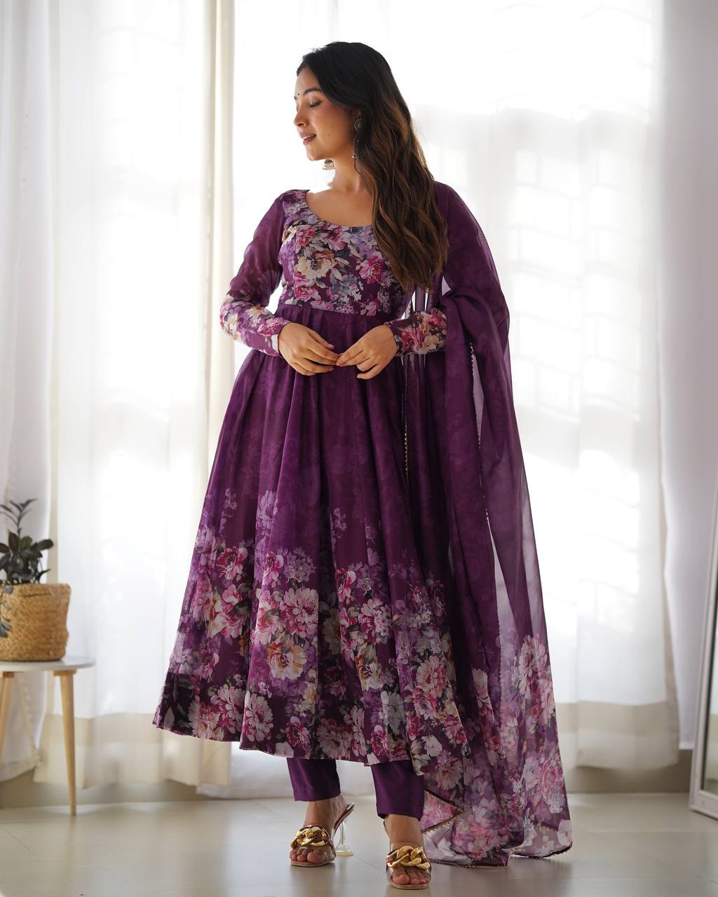 ANARKALI GOWN WITH DUPATTA & PANT SET
