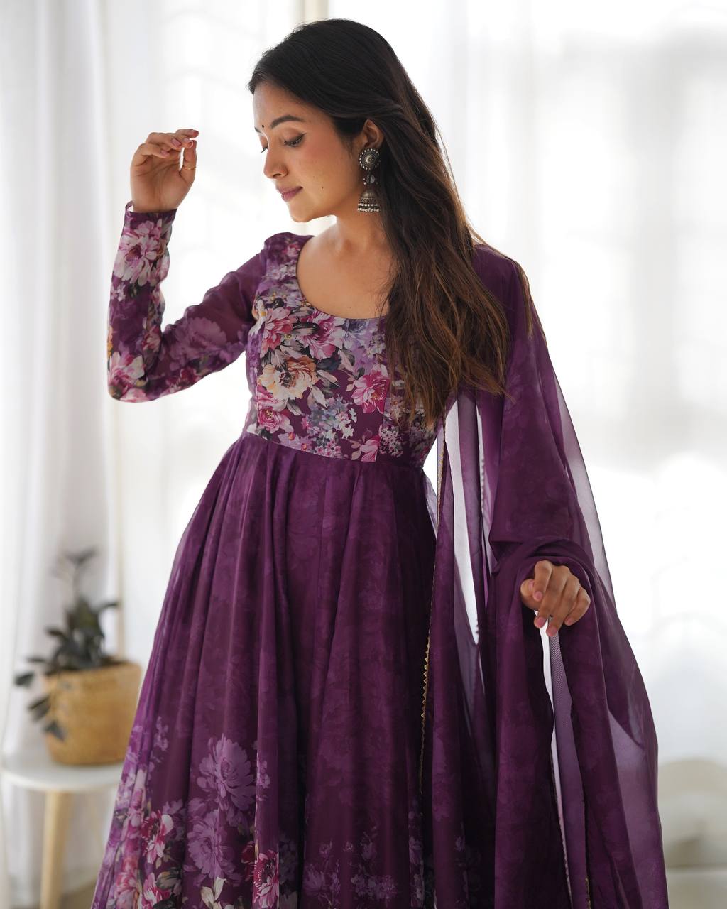 ANARKALI GOWN WITH DUPATTA & PANT SET