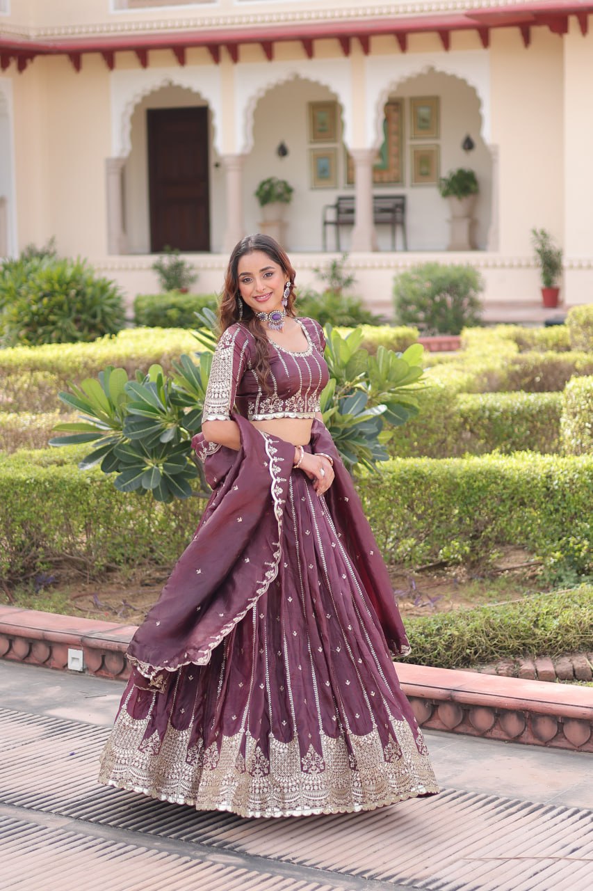 Royal Gold Crush Peplum Lehenga Set