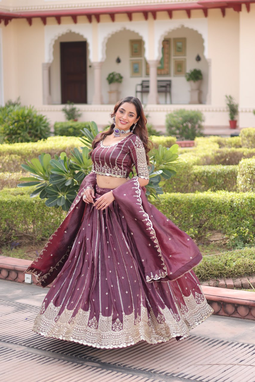 Royal Gold Crush Peplum Lehenga Set