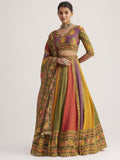 BESTSELLER NAVRATRI MULTICOLOR ORGANZA SILK LEHENGA SET