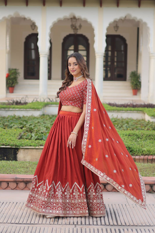 Majestic Magenta NC Vichitra Silk Lehenga Choli with Grand Sequins Embroidery