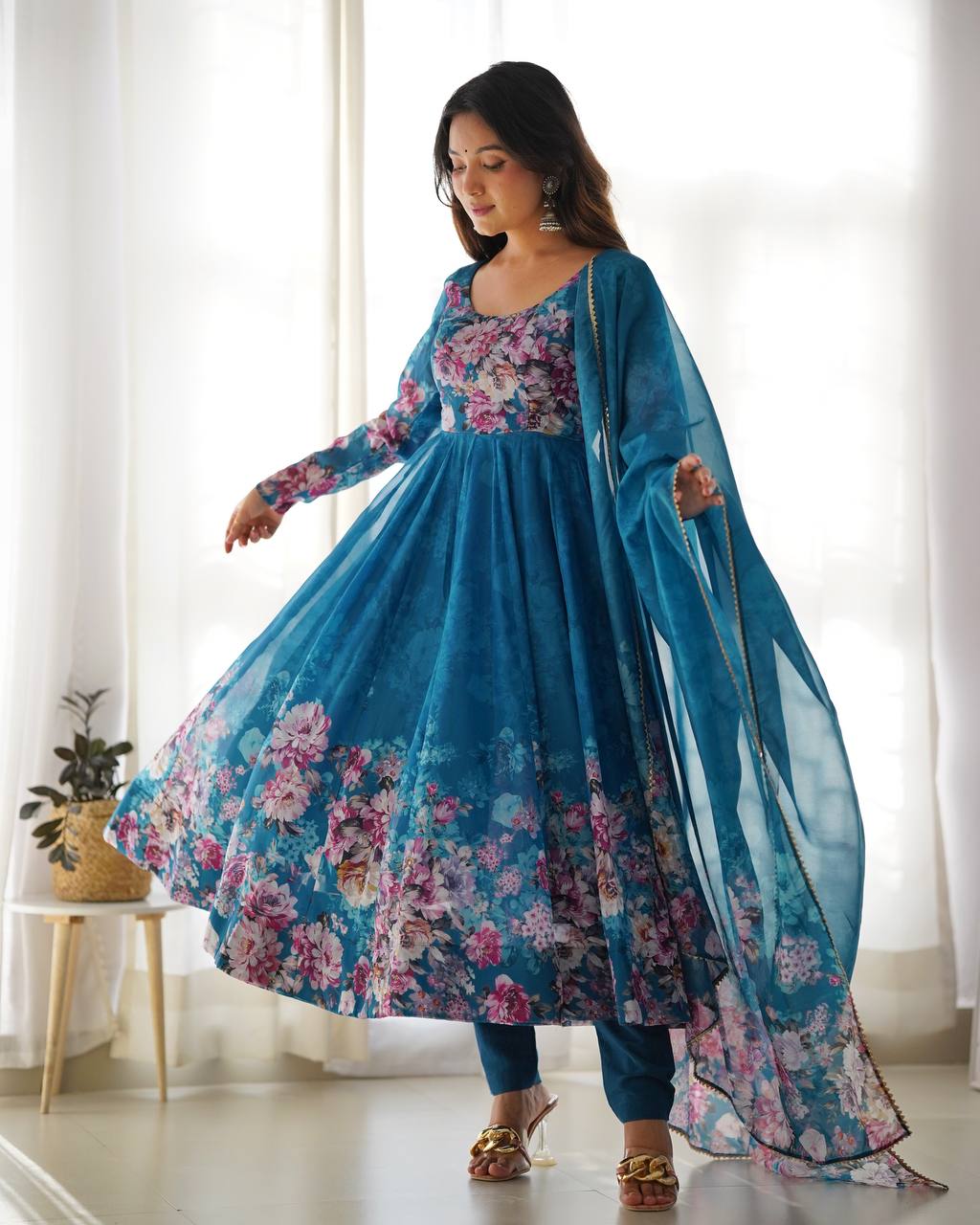 ANARKALI GOWN WITH DUPATTA & PANT SET