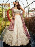 ROYAL IVORY TISSUE LEHENGA SET