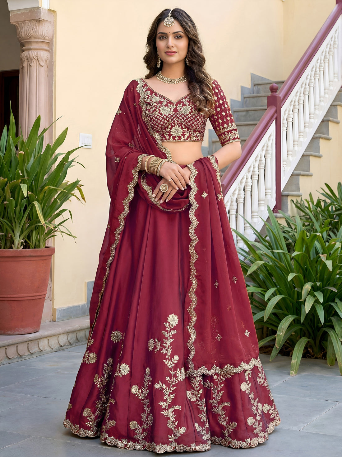 Luxury Rangoli Silk Lehenga Set
