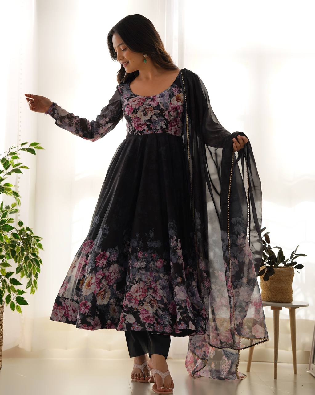 ANARKALI GOWN WITH DUPATTA & PANT SET