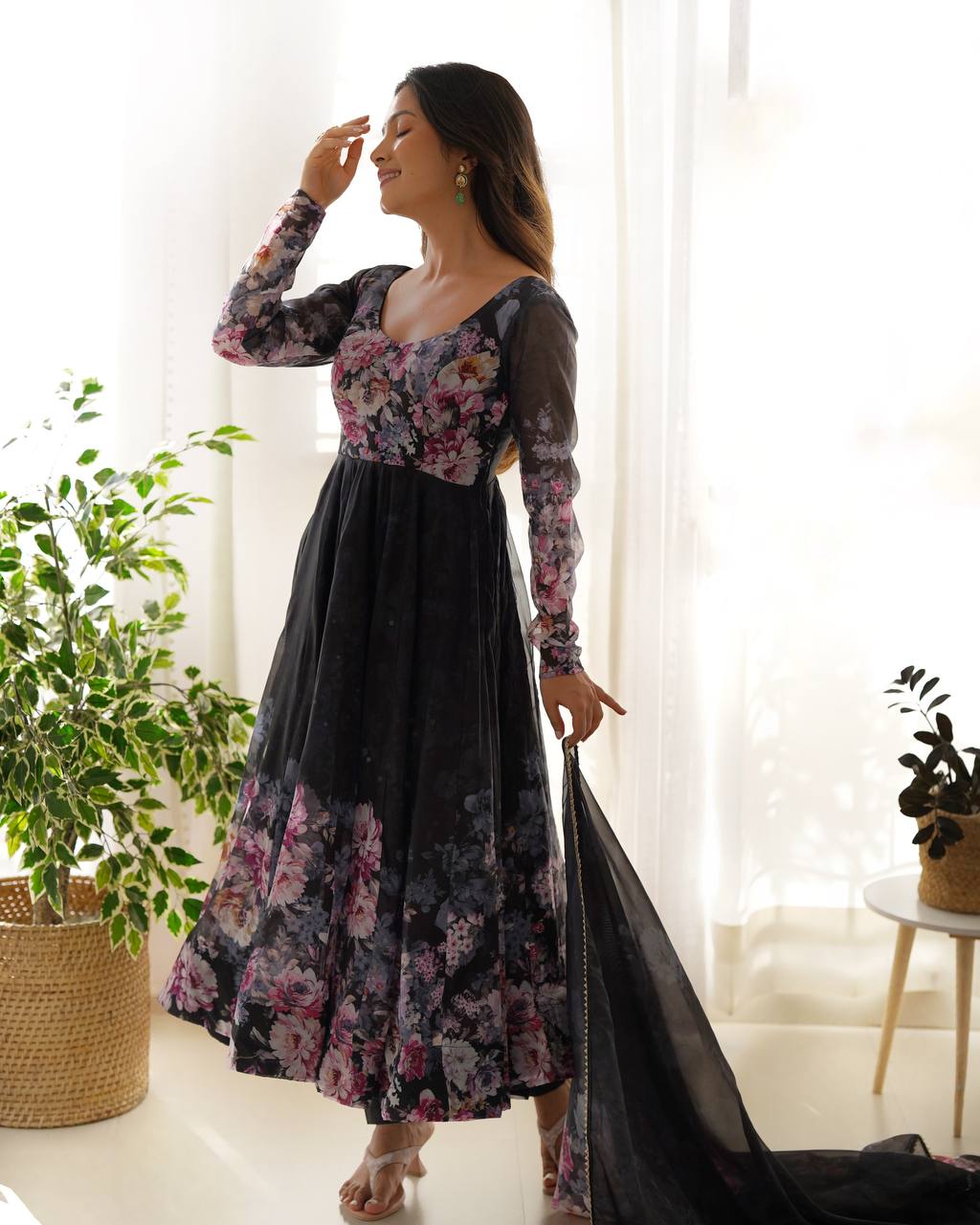 ANARKALI GOWN WITH DUPATTA & PANT SET
