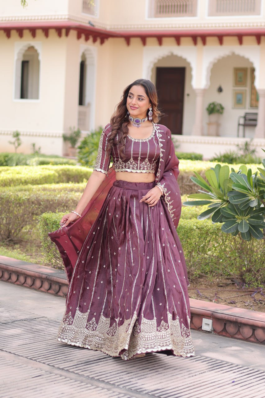 Royal Gold Crush Peplum Lehenga Set