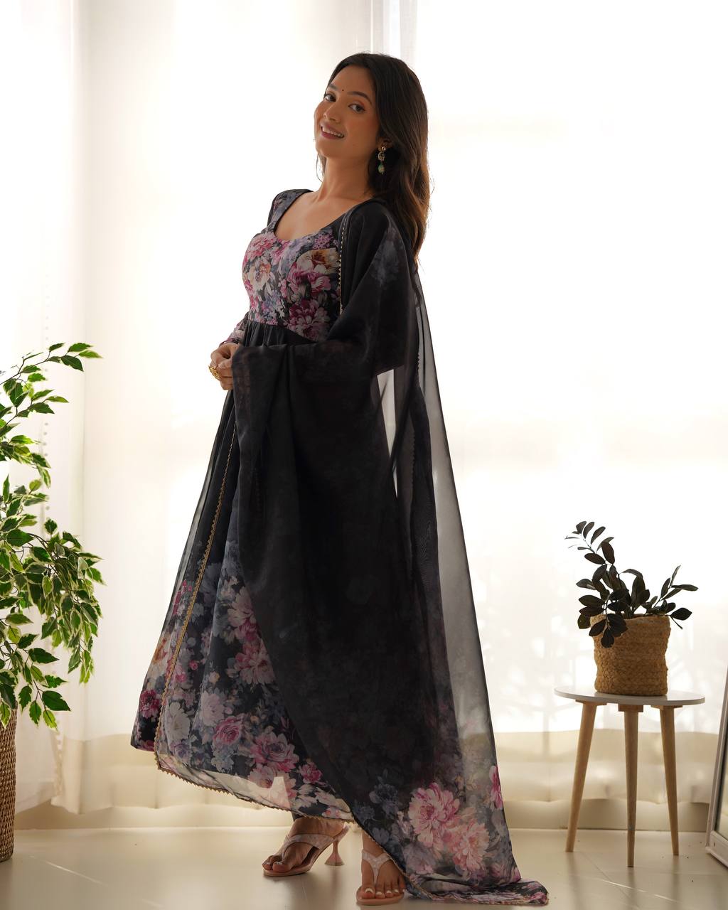 ANARKALI GOWN WITH DUPATTA & PANT SET