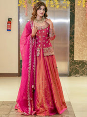 Premium Pink Color Fendi Long Choli-Lehenga Set