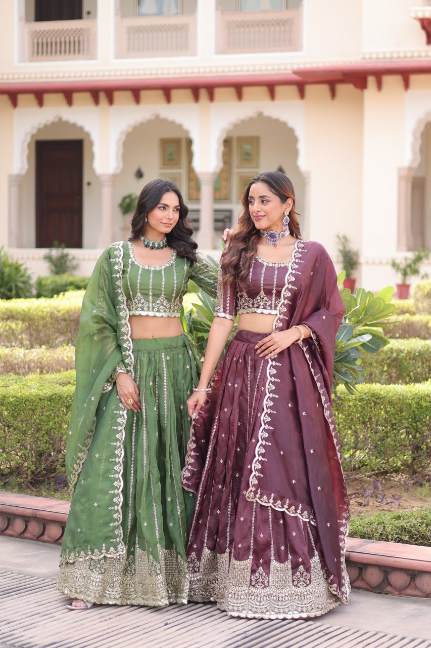 Royal Gold Crush Peplum Lehenga Set