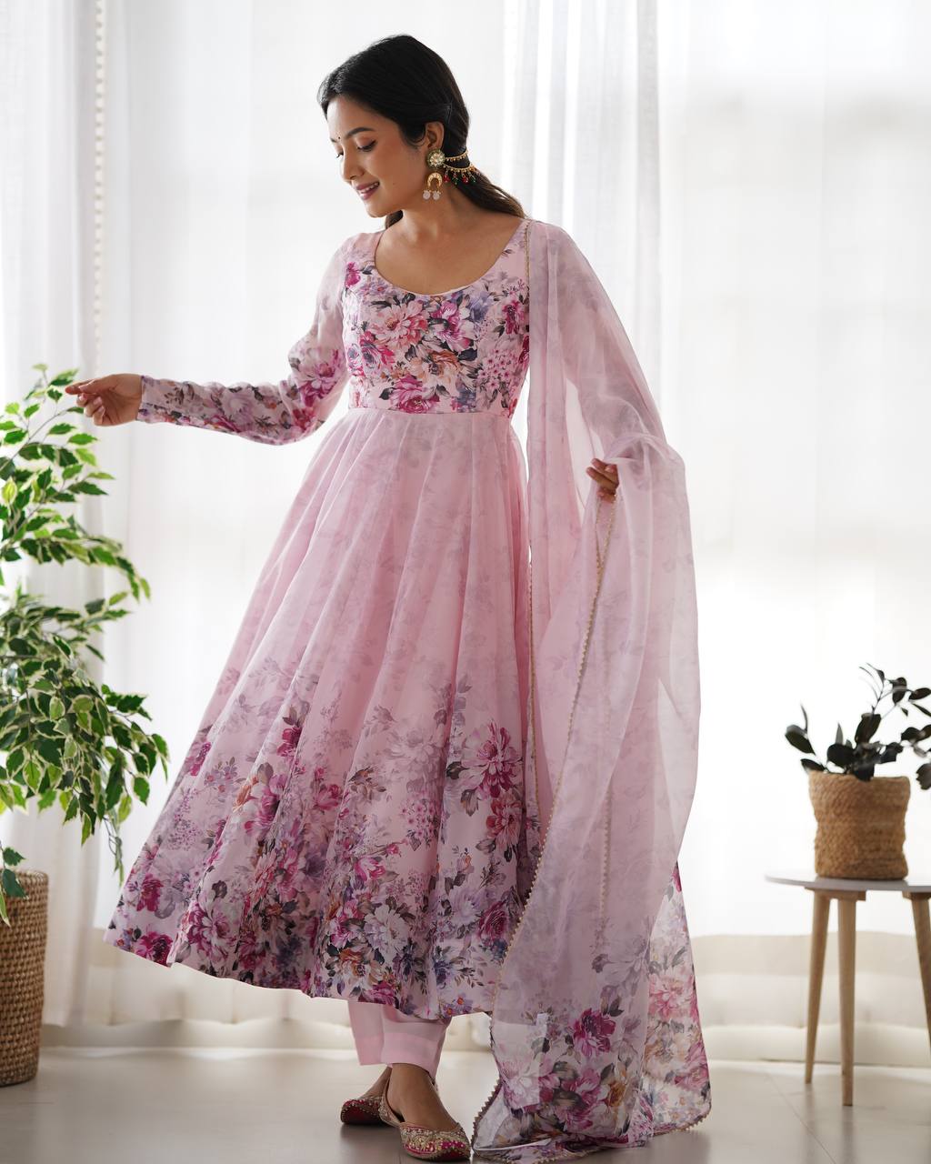 ANARKALI GOWN WITH DUPATTA & PANT SET