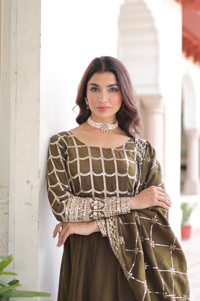 PREMIUM READYMADE  GOWN-DUPATTA SET