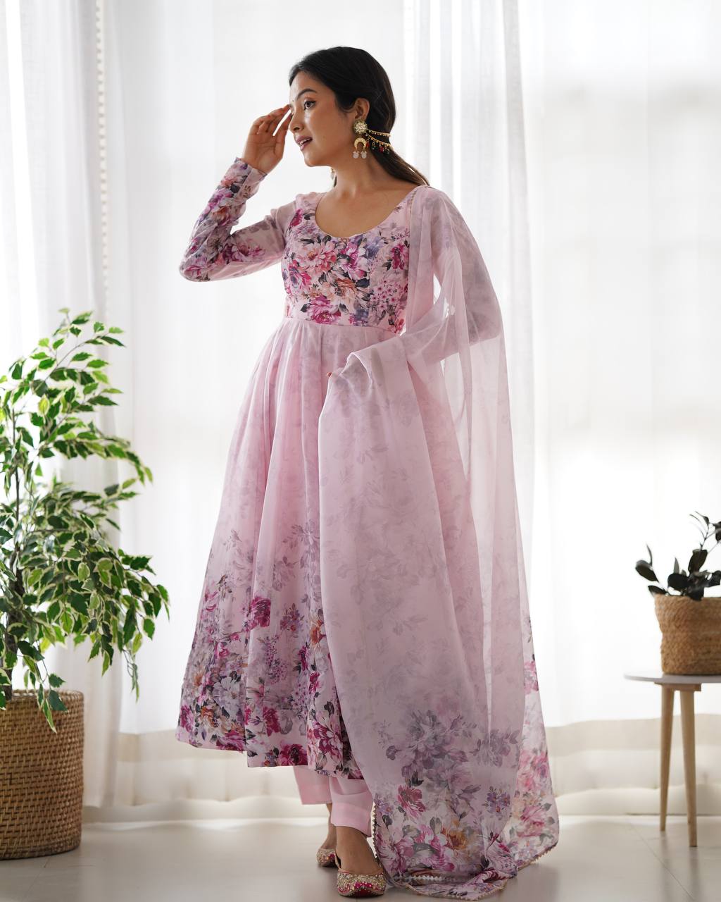 ANARKALI GOWN WITH DUPATTA & PANT SET