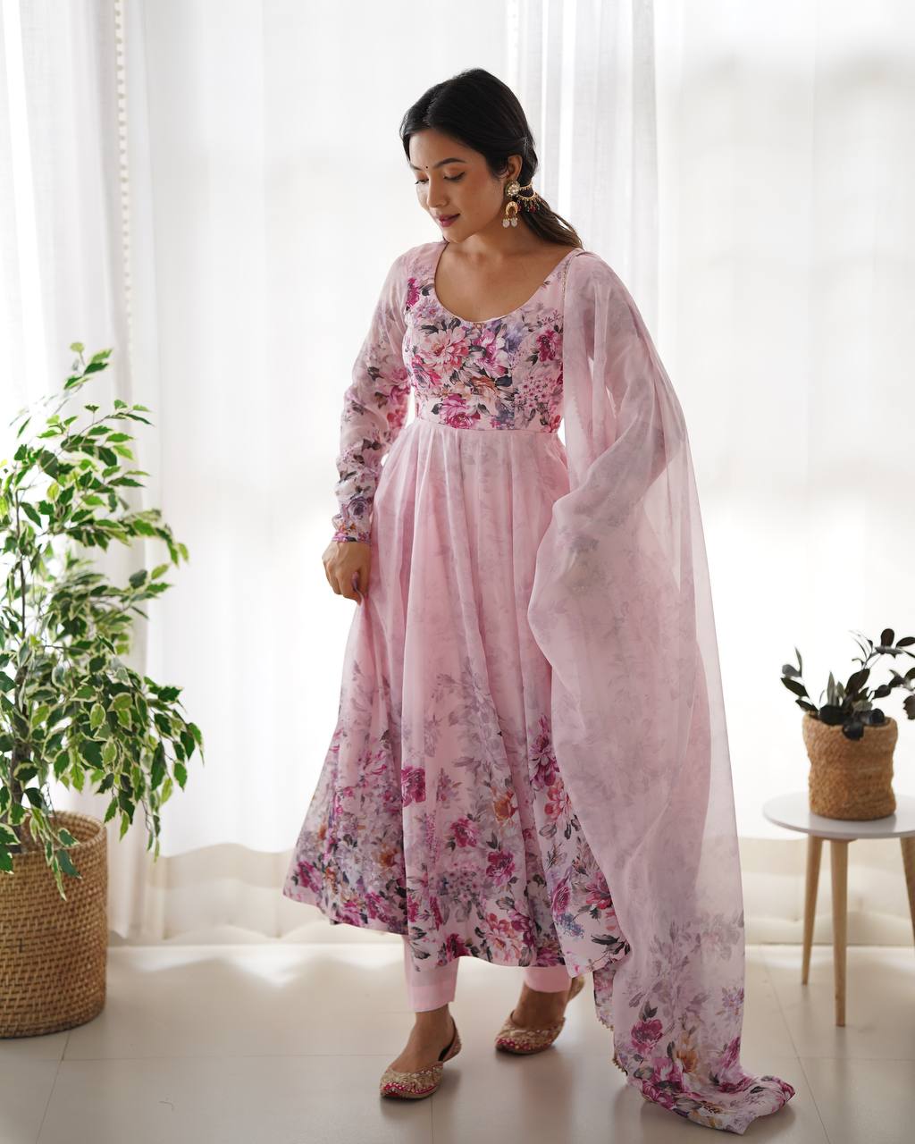 ANARKALI GOWN WITH DUPATTA & PANT SET