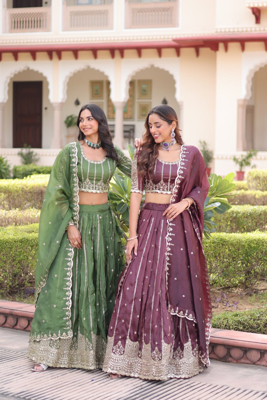 Royal Gold Crush Peplum Lehenga Set