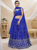 Royal Blue Embroidered Lehenga Choli with Dupatta