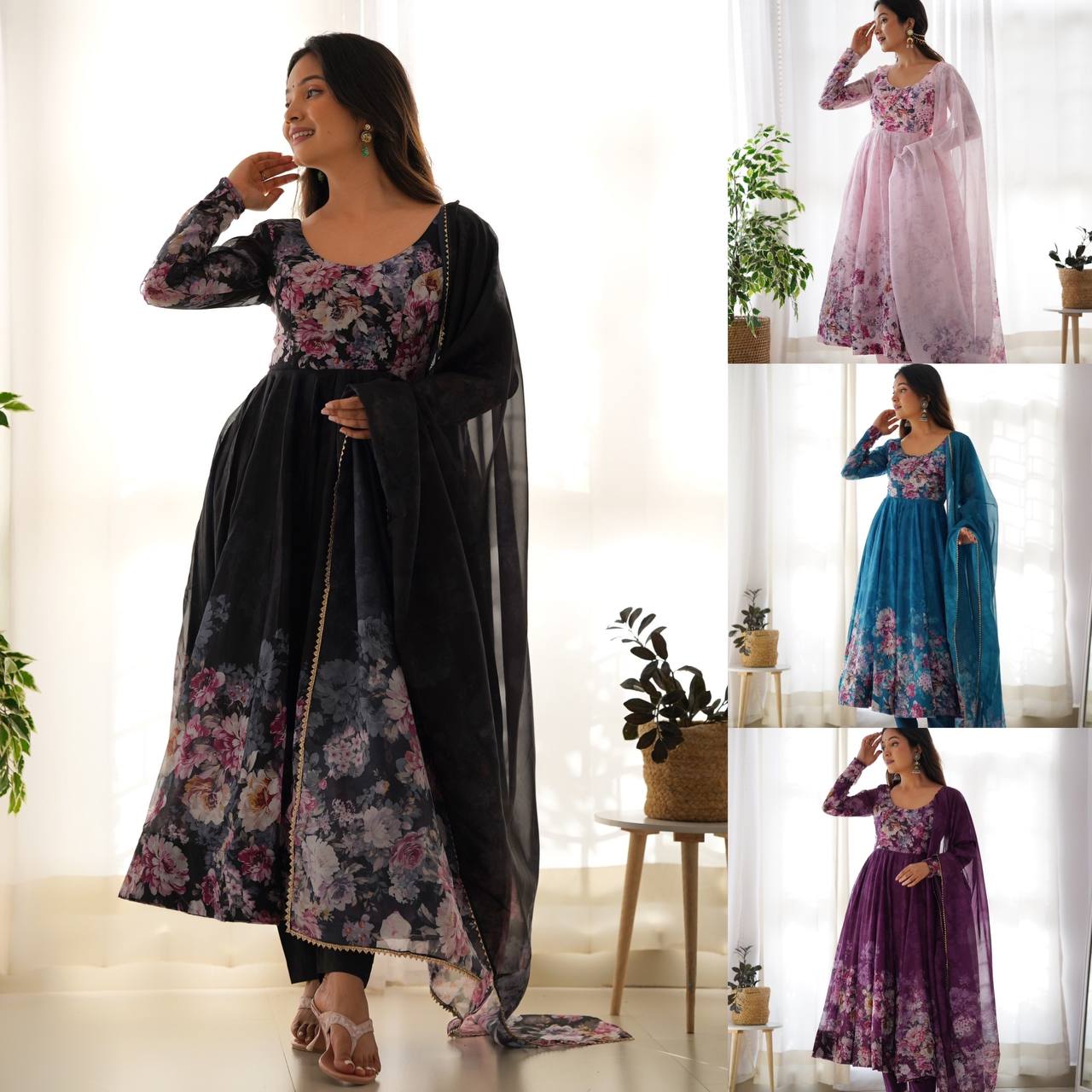 ANARKALI GOWN WITH DUPATTA & PANT SET