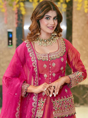 Premium Pink Color Fendi Long Choli-Lehenga Set
