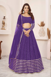 Royal Violet Lehenga Choli with Sequin Work & Designer Dupatta