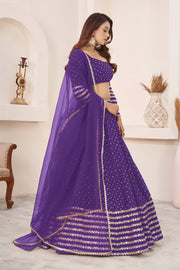 Royal Violet Lehenga Choli with Sequin Work & Designer Dupatta