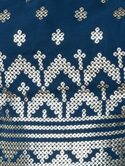 Navy Blue Silver Embroidered Lehenga Choli with Dupatta