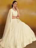 White Embroidered Lehenga Choli with Sheer Dupatta