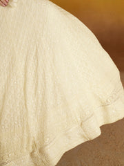 White Embroidered Lehenga Choli with Sheer Dupatta