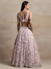 Blush Pink Heavy Embroidered Lehenga Choli with Net Dupatta