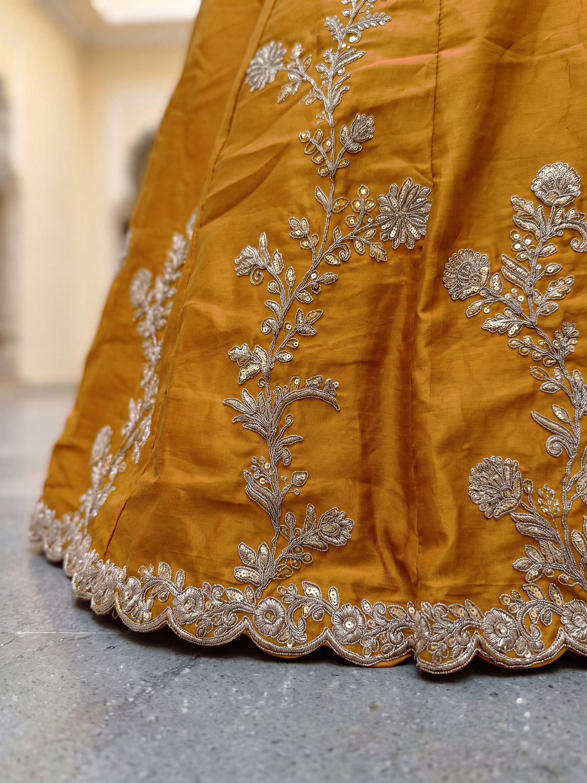 Elegant Mustard Yellow Embroidered Bridal Lehenga Choli with Dupatta
