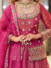 Premium Pink Color Fendi Long Choli-Lehenga Set