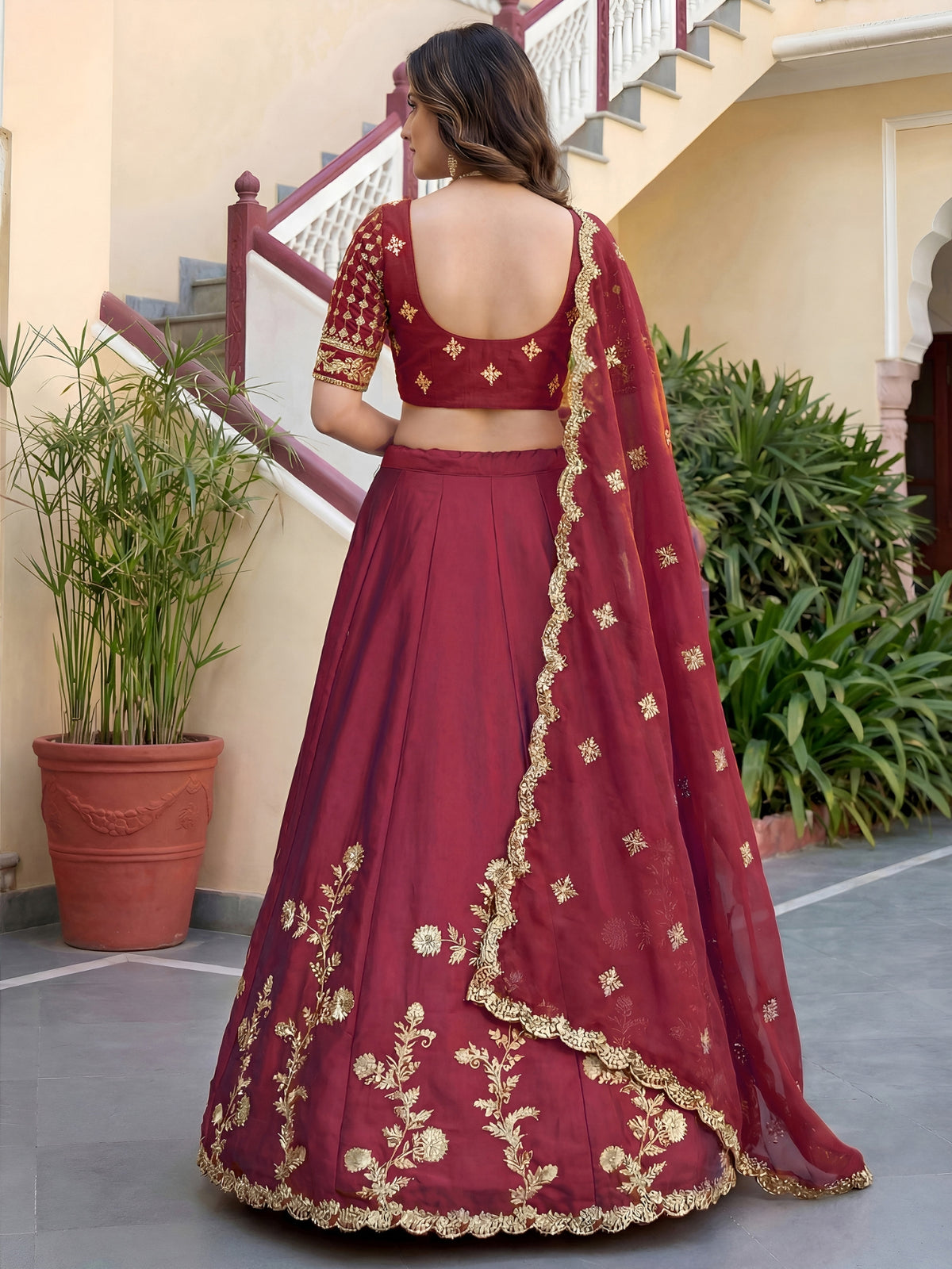 Luxury Rangoli Silk Lehenga Set