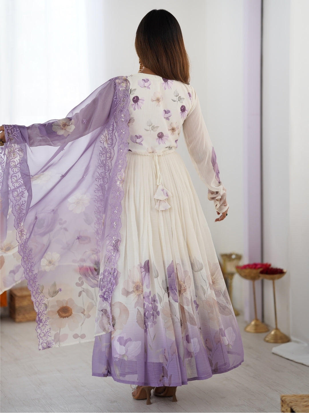 ELEGANT FLORAL HANDWORK ANARKALI SET