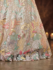 Elegant White Floral Embroidered Lehenga Choli with Dupatta