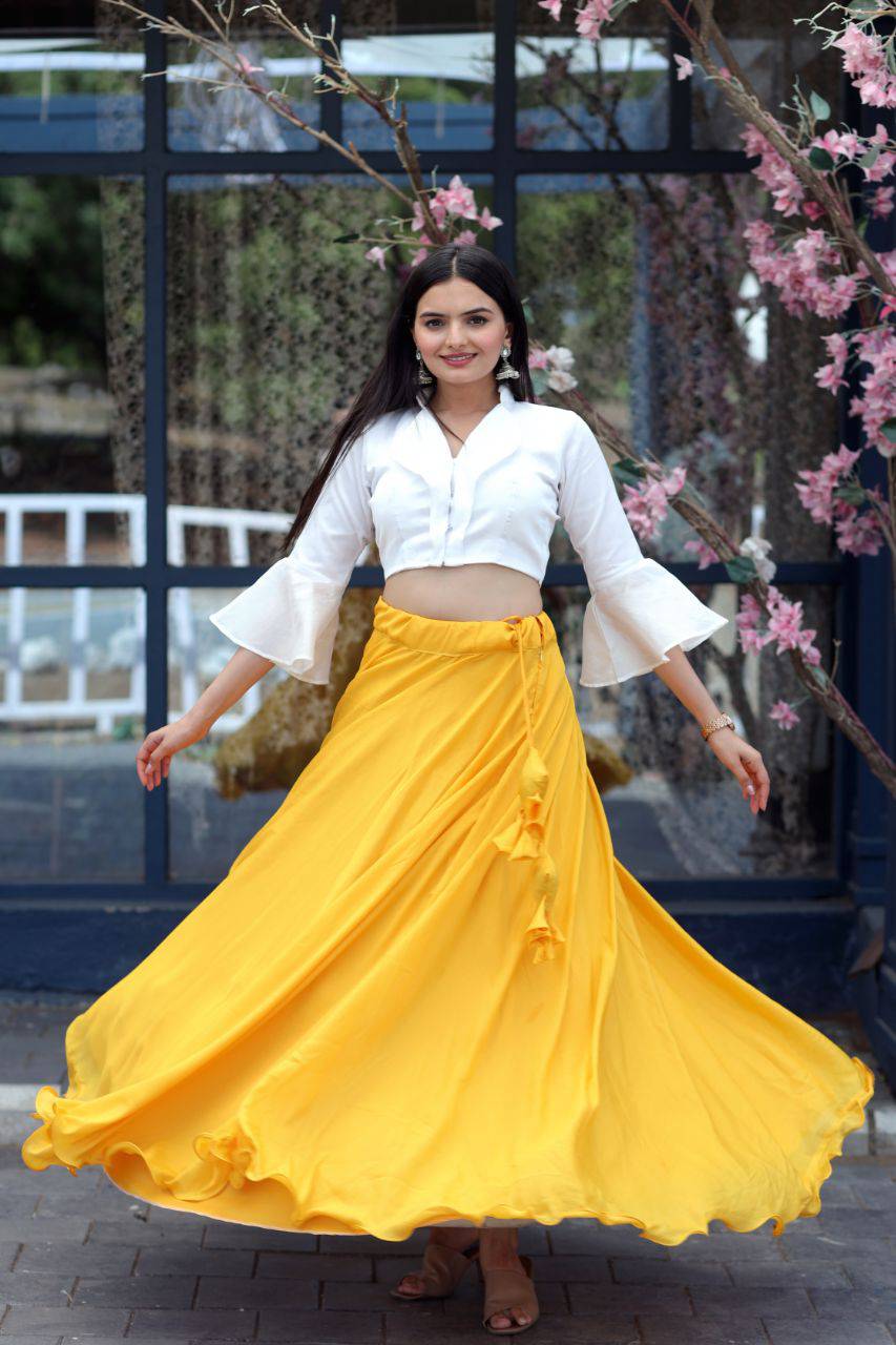 Passionate Chinon Fully Stitched Lehenga Choli Set - Ethnicwish