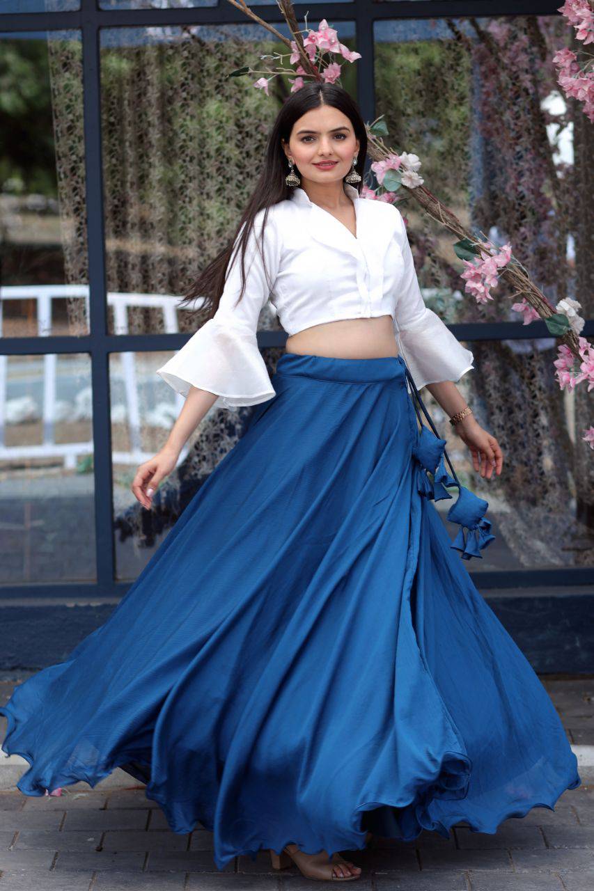Passionate Chinon Fully Stitched Lehenga Choli Set - Ethnicwish