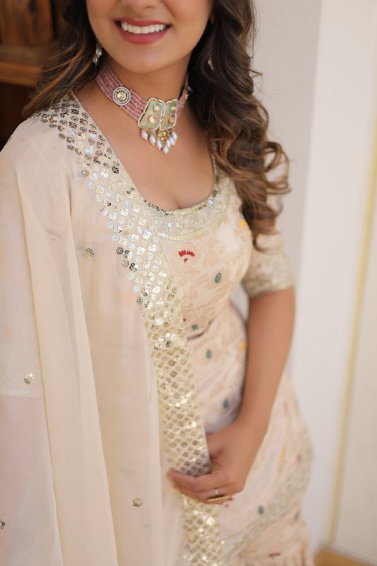 Magnificent Viscous Jacquard Designer Top Sharara Suit - Ethnicwish