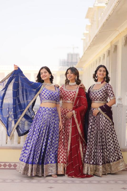 Gorgeous Viscous Jacquard Wedding Wear Lehenga Choli - Ethnicwish
