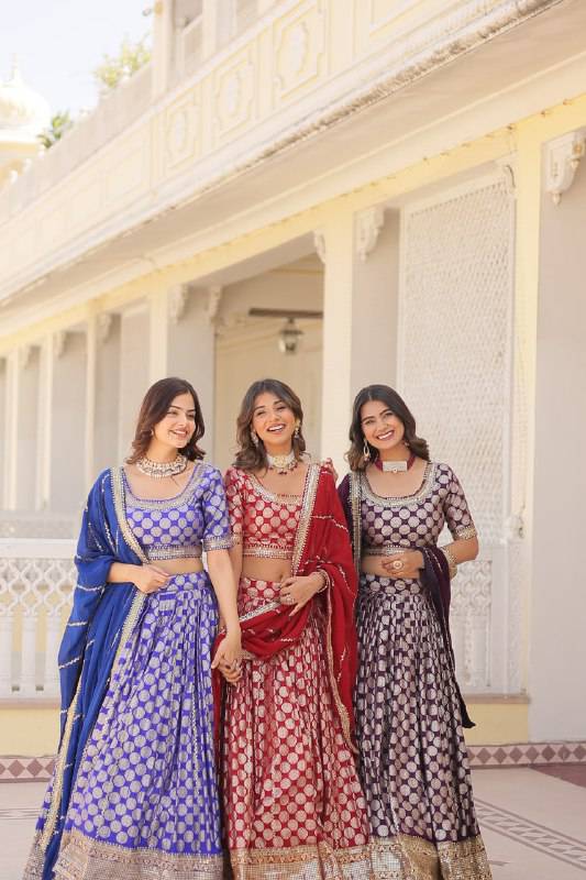 Gorgeous Viscous Jacquard Wedding Wear Lehenga Choli - Ethnicwish